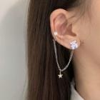 Bear Earring With Ear Cuff 1 Pc - White - One Size