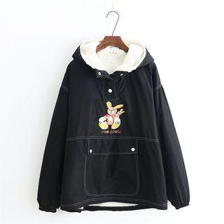 Fleece-lined Cartoon Hoodie
