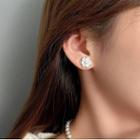 Flower Faux Pearl Alloy Earring 1 Pair - Earring - 925 Silver - Flower - Silver - One Size