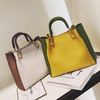 Set: Color Panel Handbag + Crossbody Bag