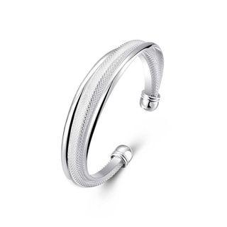 Simple Fashion Pattern Bangle Silver - One Size