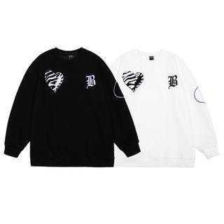 Couple Matching Heart Embroidered Sweatshirt