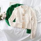 Button-down Cable-knit Sweater
