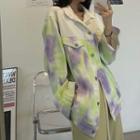 Long-sleeve Tie-dye Denim Jacket