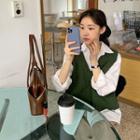 V-neck Wool Blend Sweater Vest