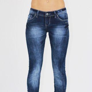 Mid Rise Washed Skinny Jeans