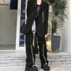 High Waist Drawstring Straight Cut Jeans