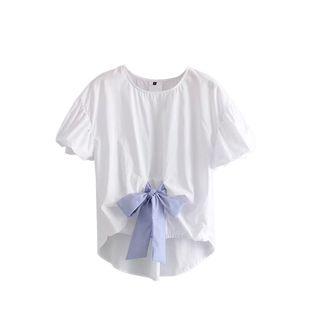 Short-sleeve Front Knot Top