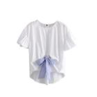 Short-sleeve Front Knot Top