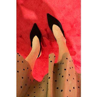 Pointy-toe Faux-suede Sling-back Pumps