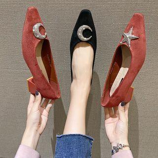 Star & Crescent Low Heel Pumps