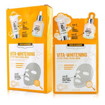 Secret A - Skin Guardian 3 Step Total Facial Mask Kit - Vita-whitening 10x29ml/0.98oz