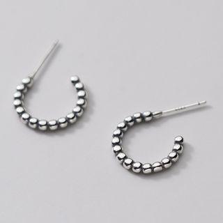 Sterling Silver Open Hoop Earring 1 Pair - S925 Silver - Stud Earring - Silver - One Size