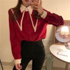 Two Tone Doll-collar Blouse