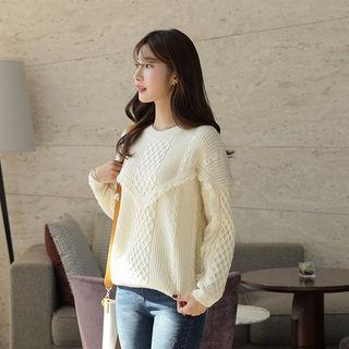 Tassel-trim Cable-knit Sweater