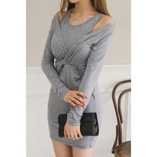 Cutout-front Draped Minidress