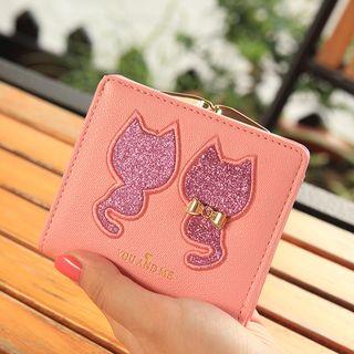 Glitter Cat Short Wallet