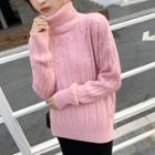 High-neck Plain Sweater
