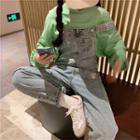 Flower Embroidered Straight-cut Jumper Jeans
