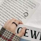 Letter Embossed Open Ring