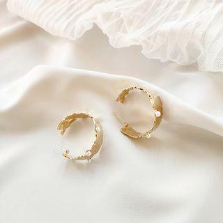 Hoop Earring 925 Sterling Silver - Gold - One Size