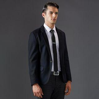 Gingham Wool Blend Blazer