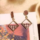 Houndstooth Stud Earring 1 Pair - As Shown In Figure - One Size