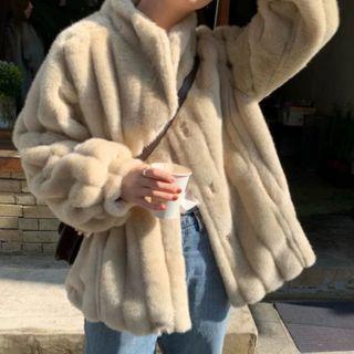 Faux Fur Jacket Almond - One Size