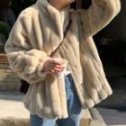 Faux Fur Jacket Almond - One Size