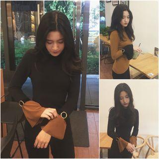 Contrast Cuff Long-sleeve T-shirt
