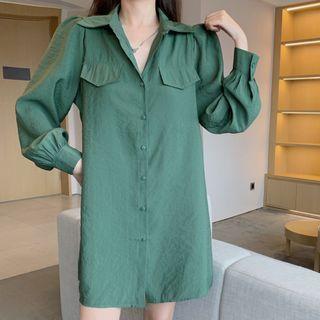 Balloon-sleeve Long Shirt