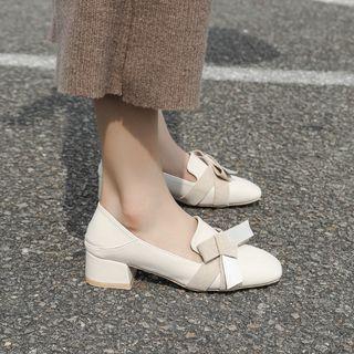 Tie-front Chunky Heel Loafers