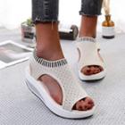 Platform Wedge Cutout Peep Toe Sandals