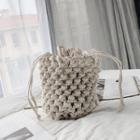 Crochet Bucket Bag Off-white - One Size