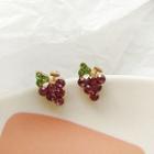 Rhinestone Grape Stud Earring Stud Earring - 1 Pair - Purple - One Size