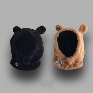 Bear Ear Chenille Balaclava Hat