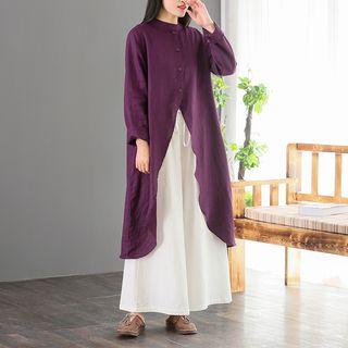 Long-sleeve Button-front Tunic
