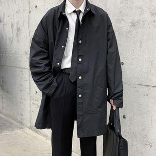 Loose-fit Plain Trench Coat