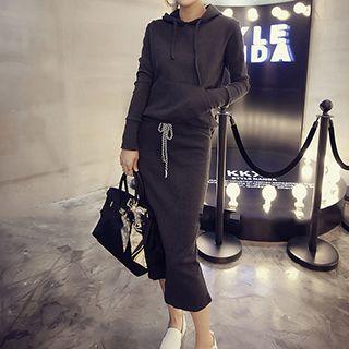 Set: Plain Hoodie + Skirt