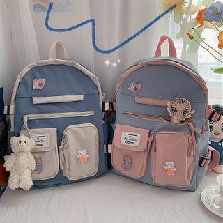 Nylon Two Tone Backpack