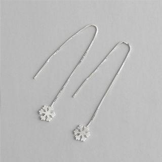 925 Sterling Silver Snowflake Open Ring 1 Pair - 016 - Snowflake - One Size