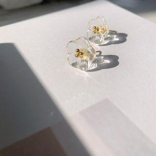 Faux Crystal Flower / Bead Earring