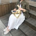 Drawstring-waist Hidden Zip-up Jacket
