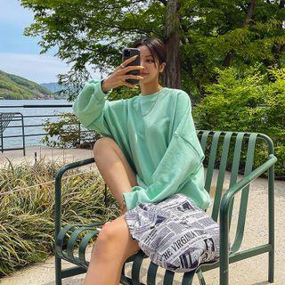 Basic Colored Oversized Sweatshirt