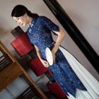 Short-sleeve Lace Cheongsam/ Maxi A-line Skirt/set