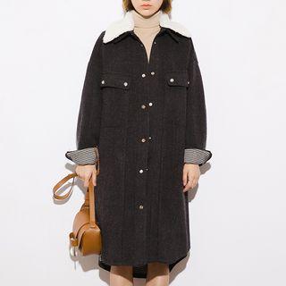 Fleece-lined Collared Coat
