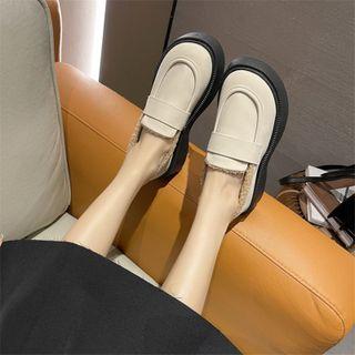 Platform Fleece-lines Loafers