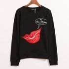 Lips Applique Sweatshirt