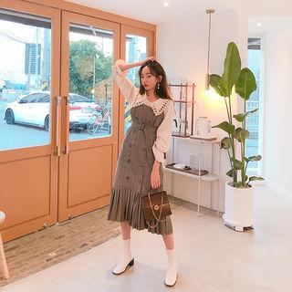 Trench Style Herringbone Pinafore Dress