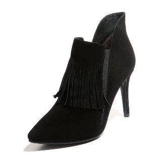 High Heel Fringed Ankle Boots